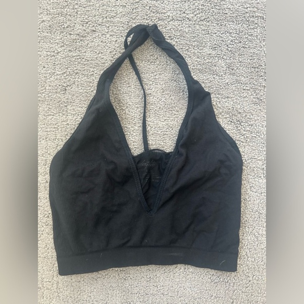Daytrip Black Halter Bralette Y2K Wireless Crop XS/S